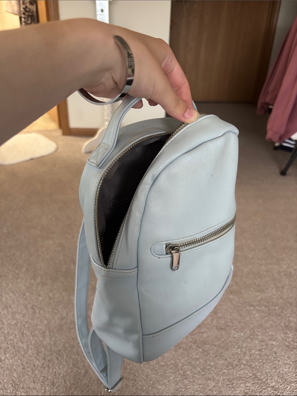 Light Blue Mini Backpack Purse - Women Bags